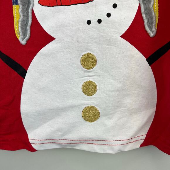 Mini Boden Festive Appliqué T-shirt Rockabilly Red Snowman 6-7 - Picture 3 of 5